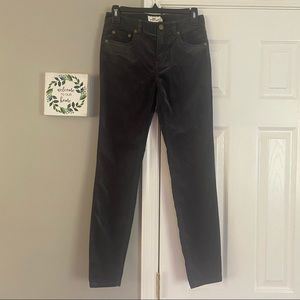 Vineyard Vines Velvet High Rise Pants Condor Dark Gray Size 0 Women’s Skinny